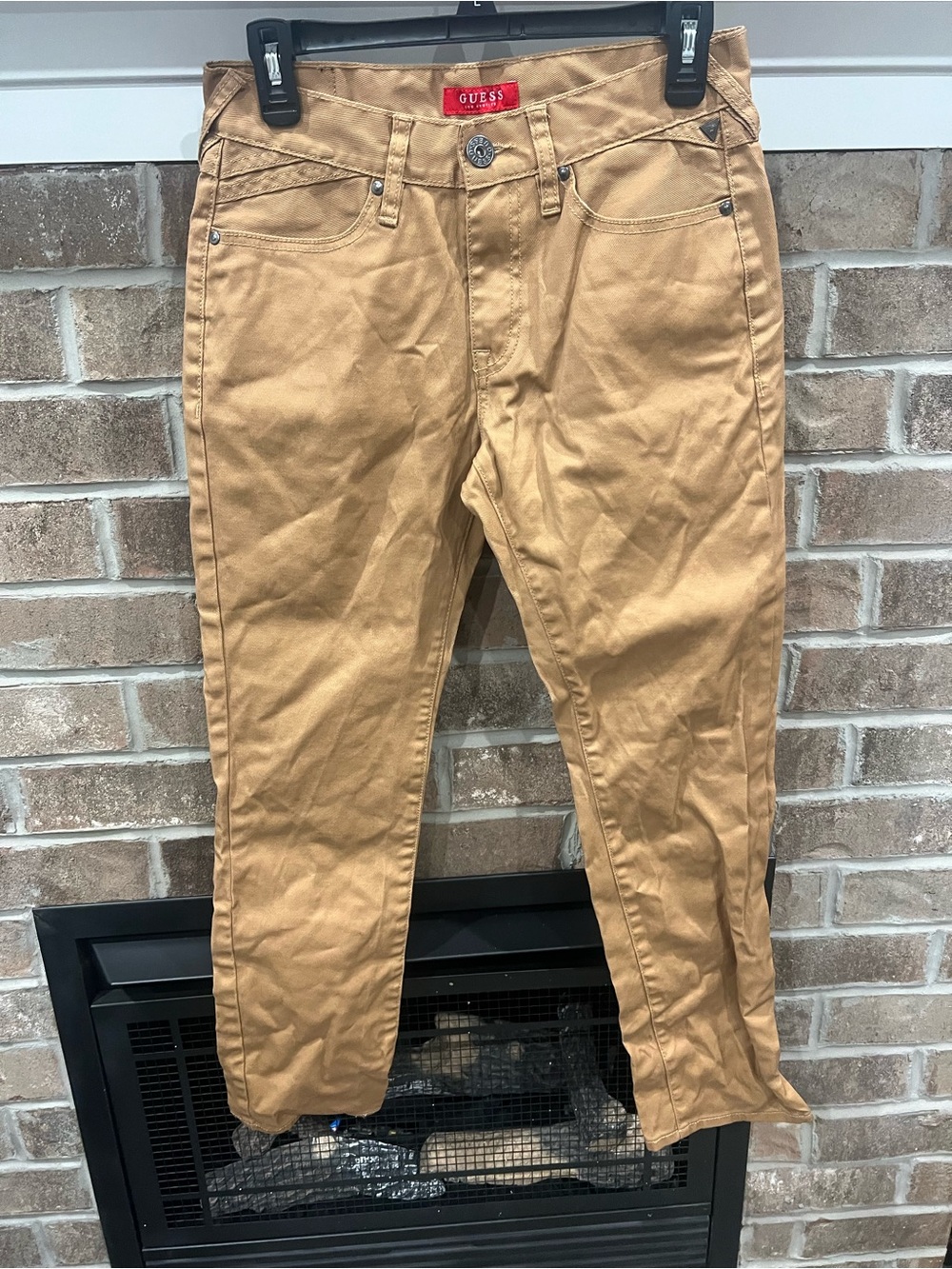 GUESS Men's Khaki/Tan Slim Chino Pants